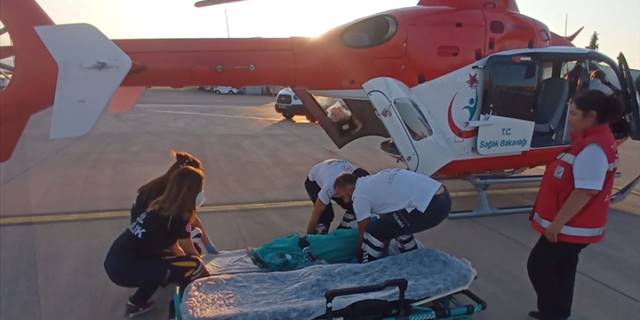 Ambulans helikopter yanık tedavisi gören çocuk için havalandı