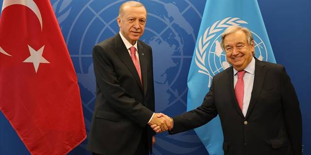 Cumhurbaşkanı Erdoğan BM Genel Sekreteri Guterres ile görüştü