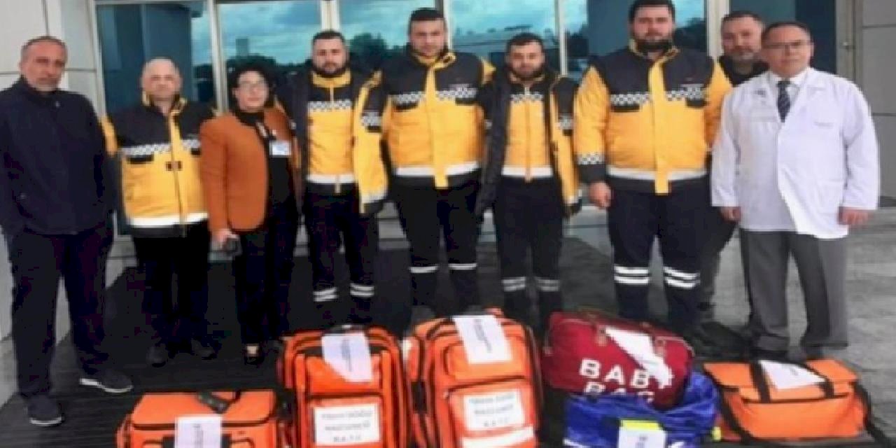 KKTC'den 10 kişilik tıbbi destek Türkiye için yola çıktı