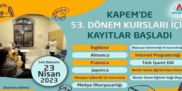 Kapem'de 53. Dönem Kursları İçin Kayıtlar Başladı