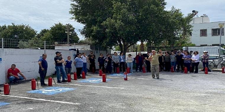 Bodrum Belediye AŞ personeline yangın müdahale konularında eğitim verildi