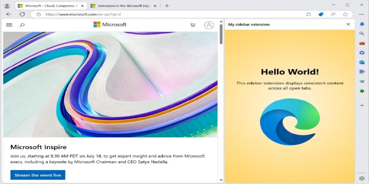 Microsoft Edge Kenar Çubuğuna Eklenti Geliştirme Desteği Geldi