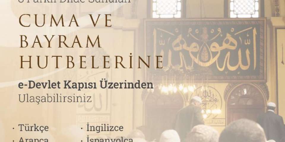 Diyanet'in hutbeleri 8 farklı dilde e-devlet'te