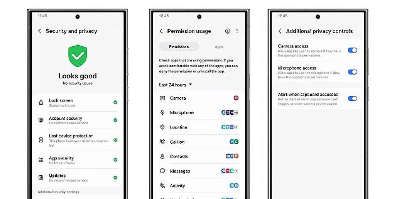 Samsung Galaxy'nin Güvenlik ve Gizlilik Panosu sayesinde kişisel verilerin kontrolü tamamen kullanıcının elinde