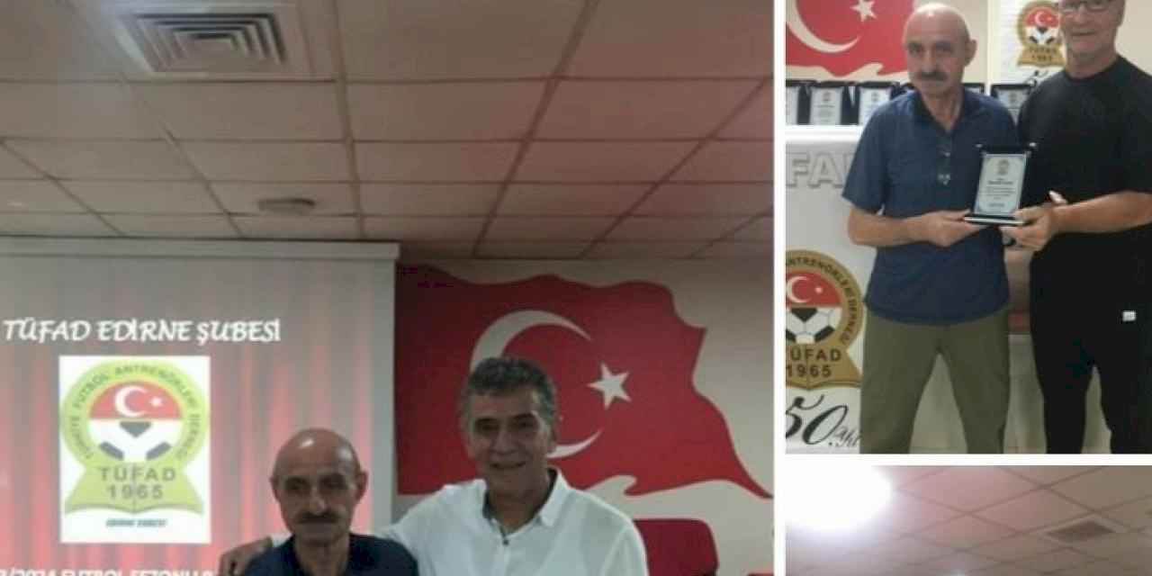 Hayrettin Yıldız ve Fatih Anlar’a Edirne TÜFAD’dan ödül