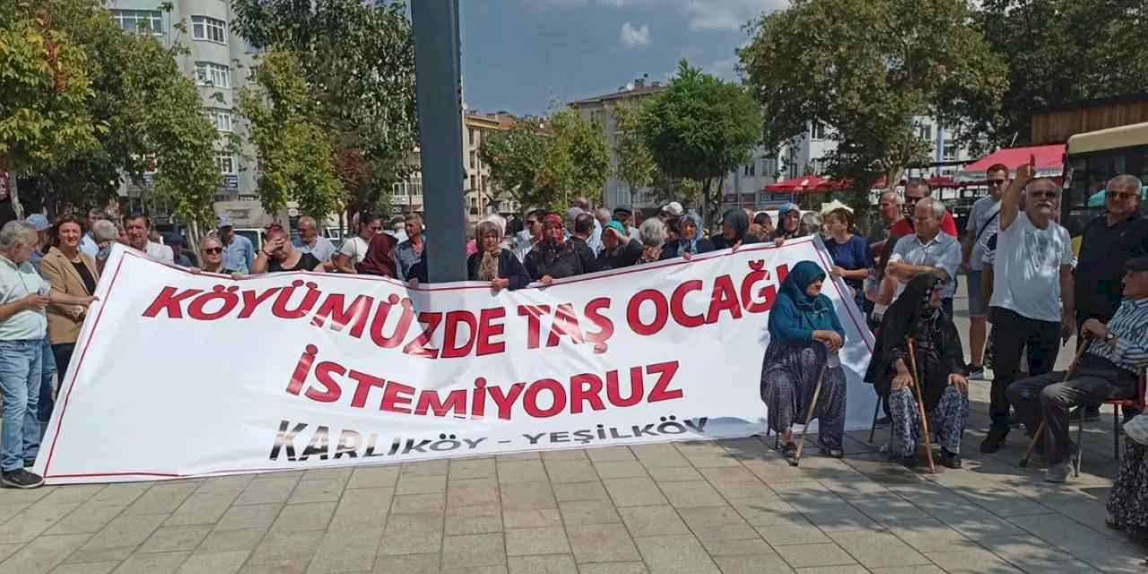 Karlıköy-Yeşilköy taş ocağına karşı köy halkı seferber