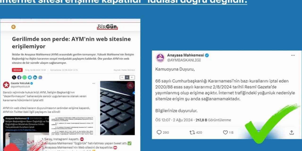 AYM'nin internet sitesi kapatıldı iddialarına yanıt