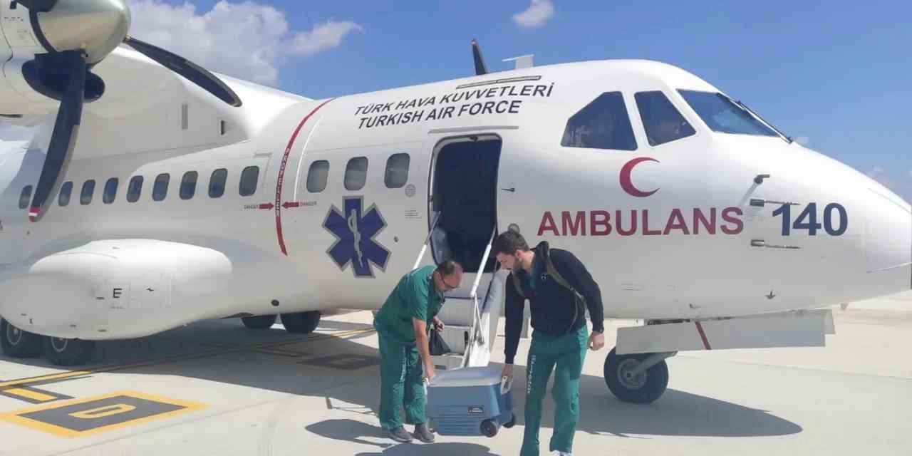 Hava Kuvvetleri'nin ambulansı organ nakli için havalandı