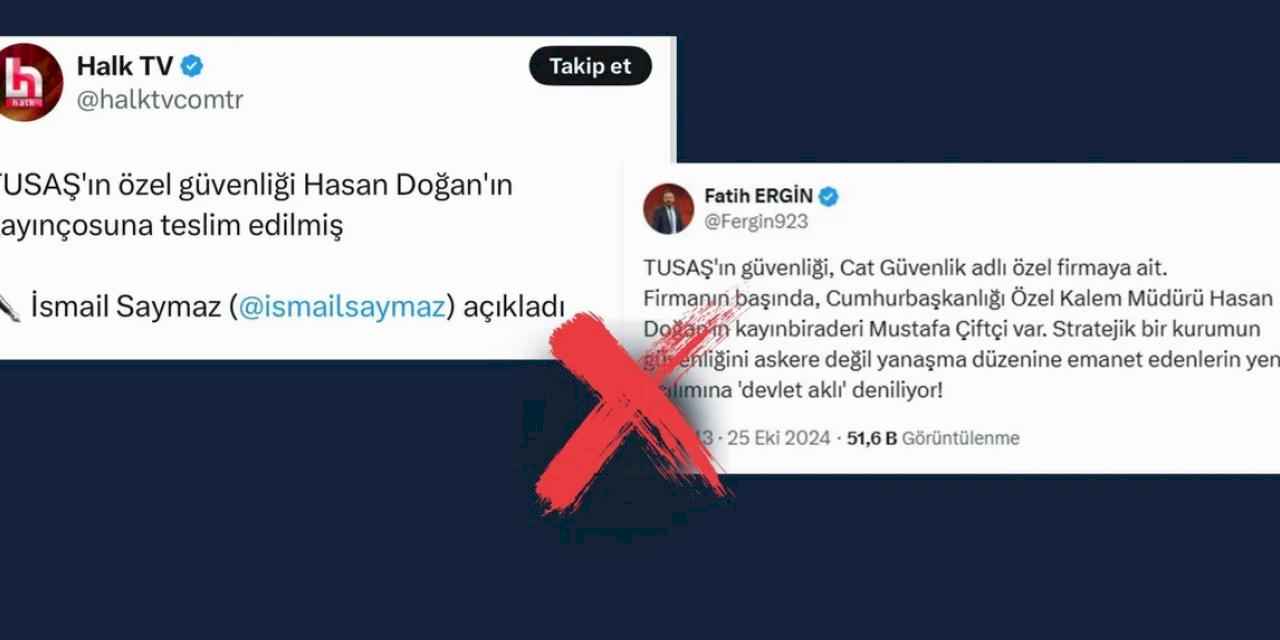 TUSAŞ'ın güvenliği ile ilgili iddialara Dezenformasyon açıklaması