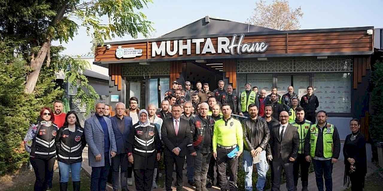 Motosiklet sürücüleriyle toplantı ve anket çalışması