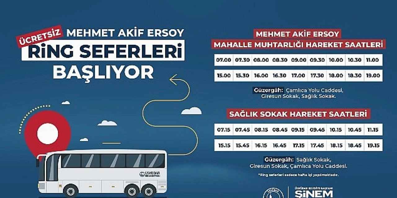 Üsküdar Mehmet Akif Ersoy Mahallesi ring seferleri başlıyor