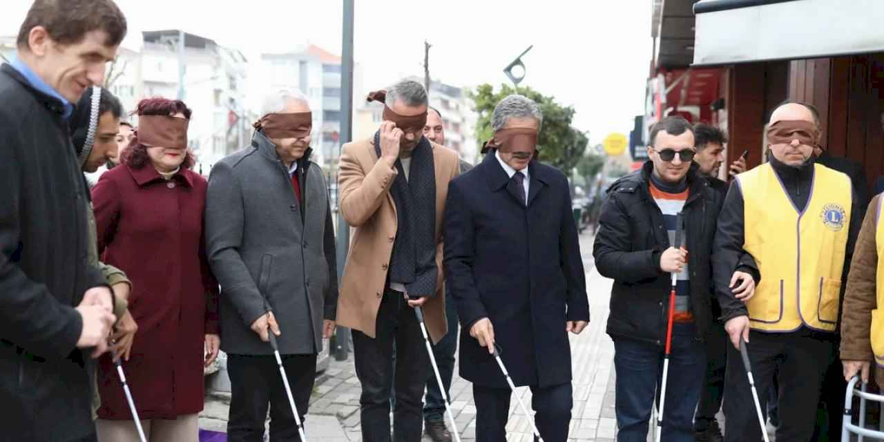 Bursa Gemlik’te görme engelliler için farkındalık etkinliği düzenlendi