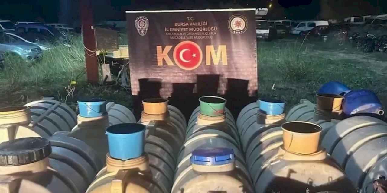 Bursa'da binlerce litre sahte alkole Çengel! 2 tutuklama