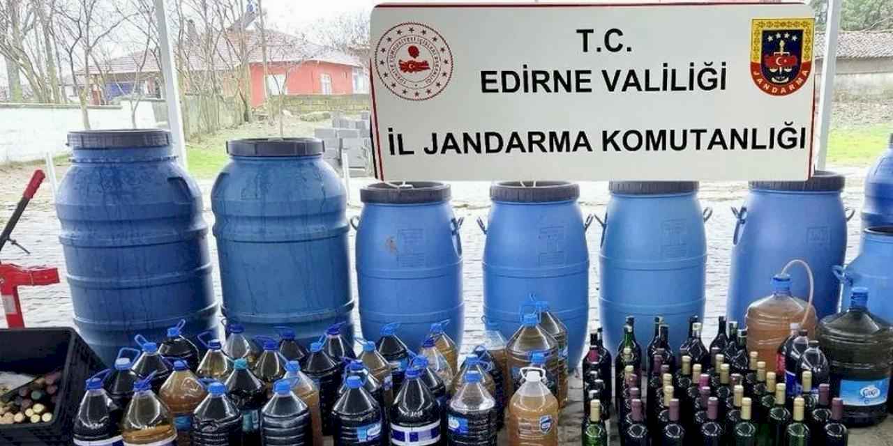 Edirne Uzunköprü’de Jandarma’dan sahte alkol operasyonu