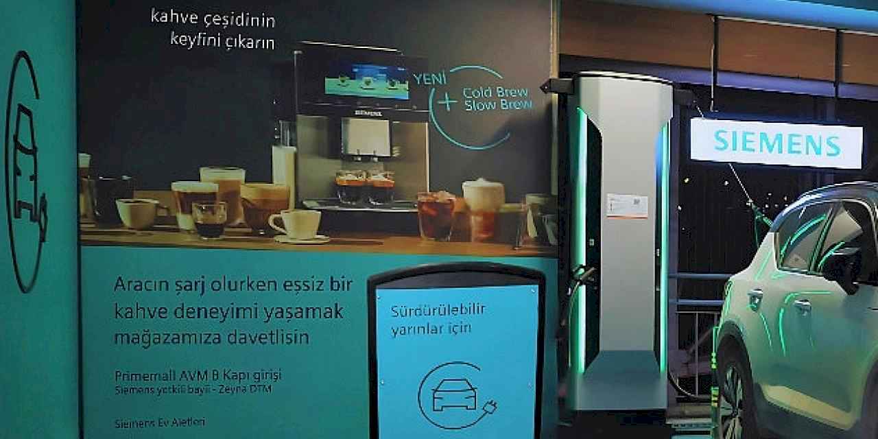 Sürdürülebilirliğe katkı sunan elektrikli araç şarj istasyonu, İskenderun Siemens mağazasında hizmet vermeye başladı